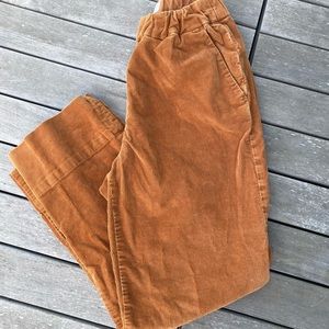 Corduroy trousers with elastic waist